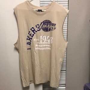 NWT Urban Outfitters Ultra Game Los Angeles LA Lakers Muscle Tee Mens S Tank NBA
